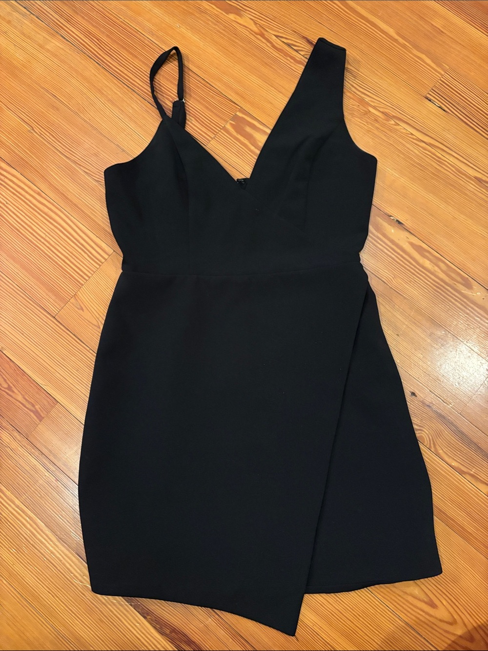 NBD Black One-Shoulder Asymmetric Mini Dress
